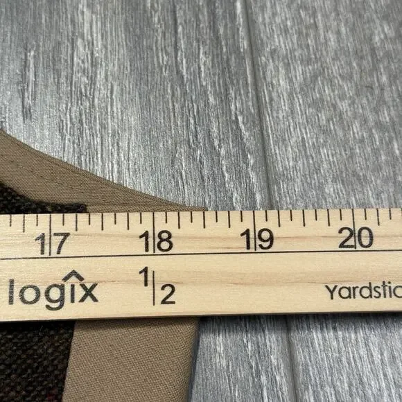 Lands End Canvas 1963 Tweed Wool Vest Brown Size Small Button With Chambray Back - Picture 8 of 8